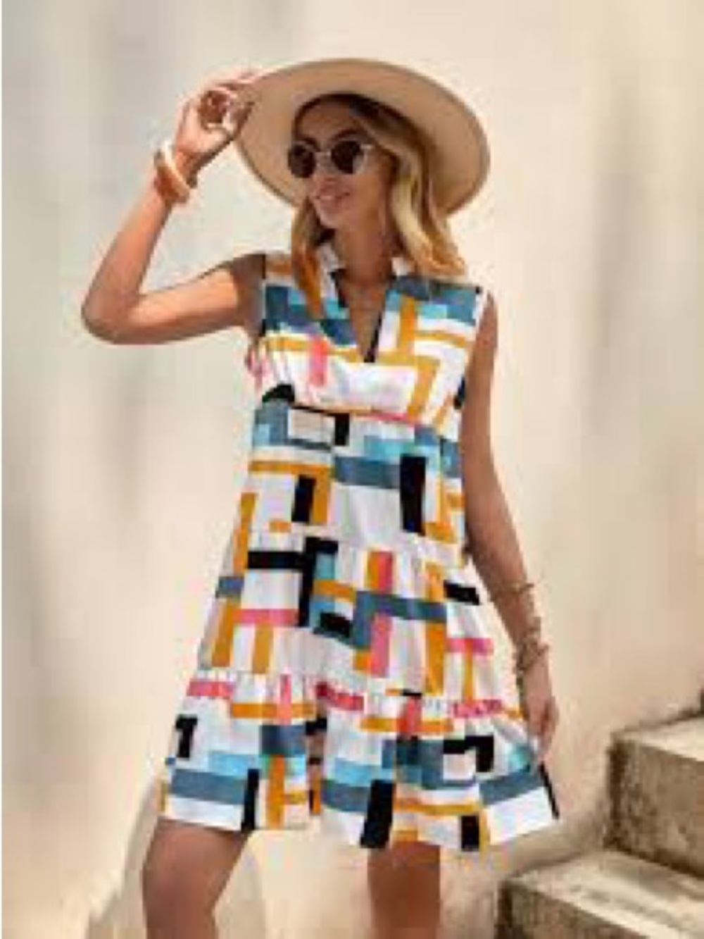 GLIGET Dresses for Women 2024 Geometric Print